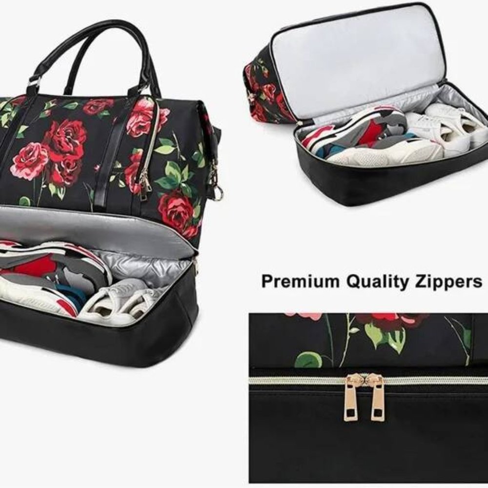 NWT Travel Weekender Bag Overnight Duffel Carry-on Tote Bag fit 15.6 Inch Laptop - Picture 5 of 8